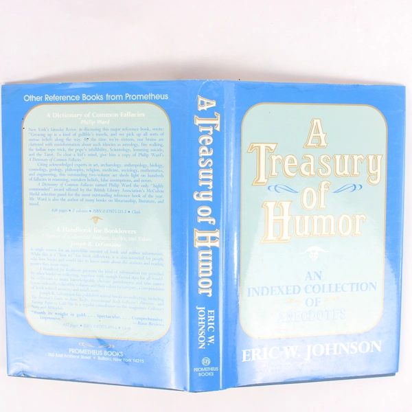 A Treasury of Humor An Indexed Collection of Anecdotes Eric W Johnson 1989 HC DJ