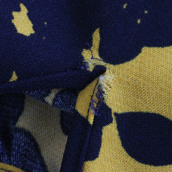 H&M Womens Black/Yellow Long Sleeve Floral Polyester Top, Size 10