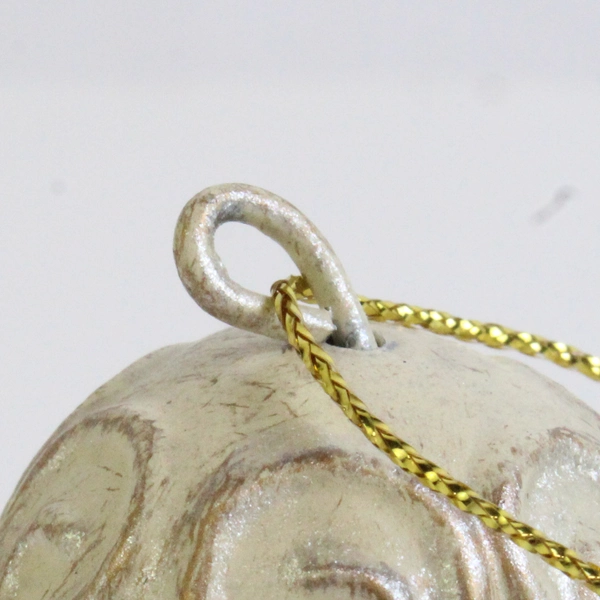 Unbranded Small Metal Bell Swirl Iridescent Cream Trinket Decor 2.25" Tall