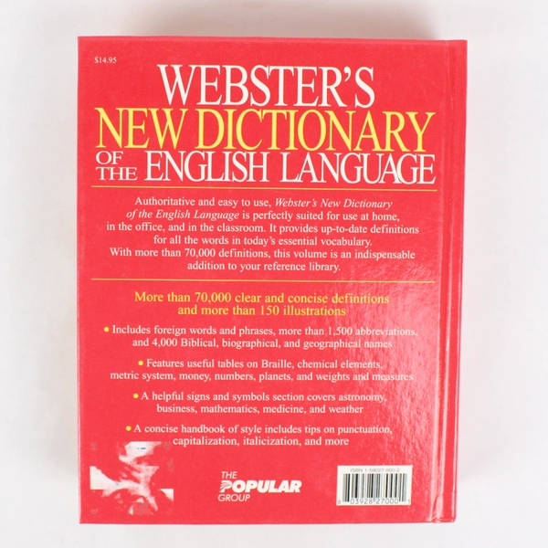 Webster’s New Dictionary of The English Language 2001 Hardcover