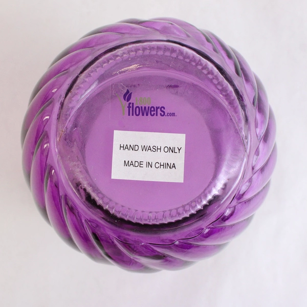 1-800-Flowers.com Solid Purple Color Vase 7.75" Tall 5.5" Diameter