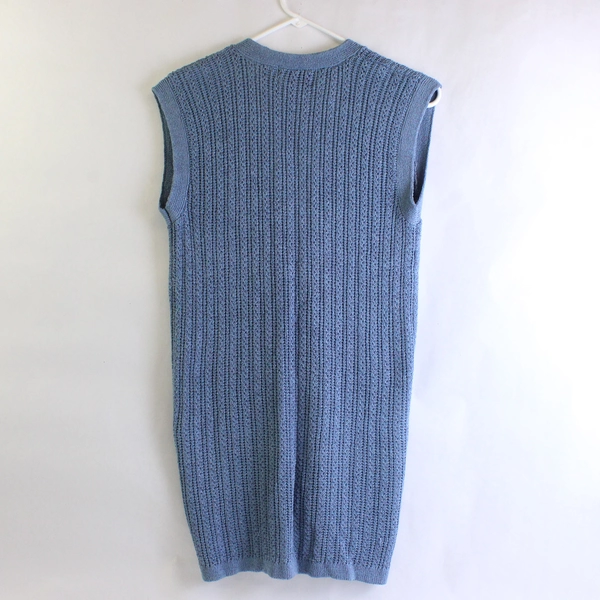 Vintage Tally-Ho Blue Sleeveless Long Vest Women's Size Large 