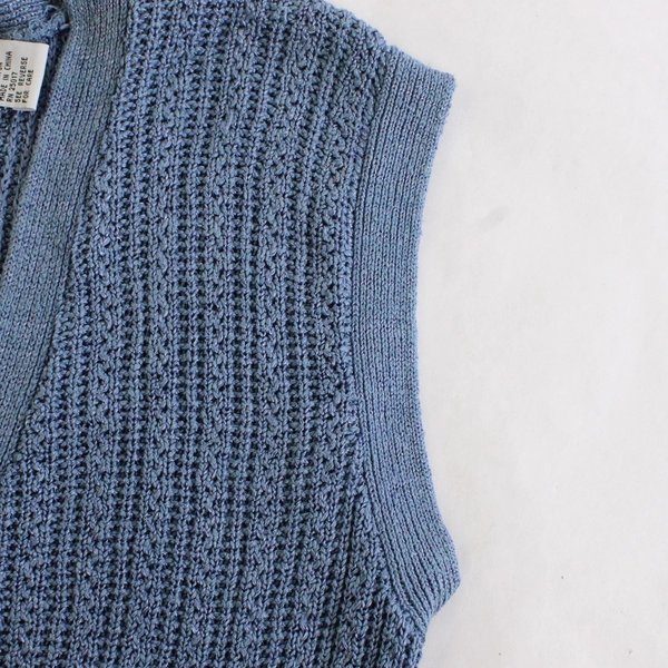 Vintage Tally-Ho Blue Sleeveless Long Vest Women's Size Large 