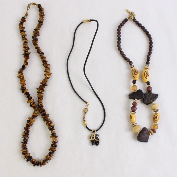 Lot of 5 Folksy Beaded and Pendant Necklaces Vintage Boho Jewelry Bundle