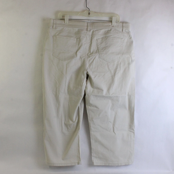 Merona Womens Solid White Denim Stretch Capri Jeans, Size 14 