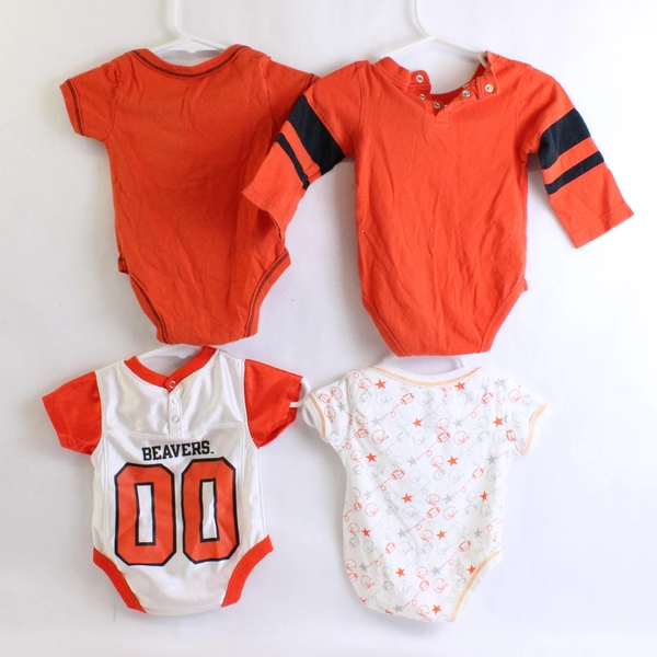 Lot of 4 Oregon State University Beavers Football Infant Baby Clothes 