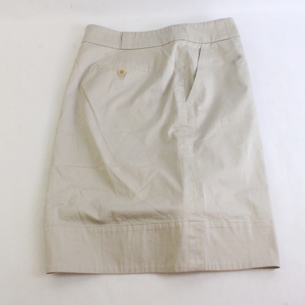 Faconnable Solid Beige Women's Button Up Skirt w/ Pockets Size 14