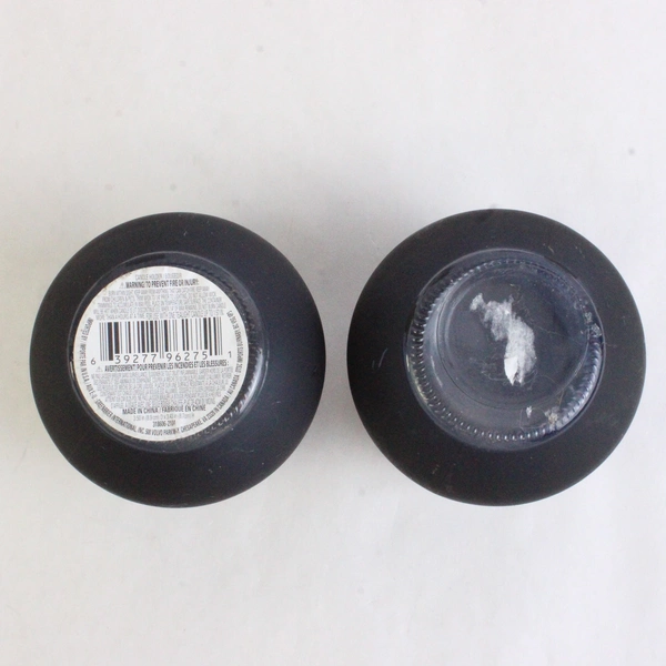 Lot Of 2 Unbranded Glass Candle Holder Black/Gold 5.5" Tall 3.5" Diameter