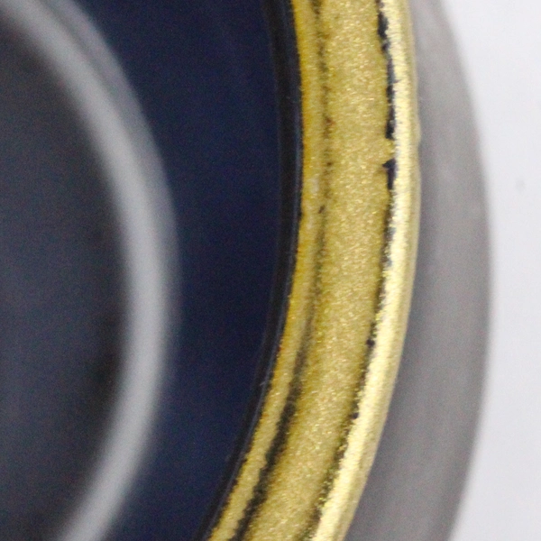 Lot Of 2 Unbranded Glass Candle Holder Black/Gold 5.5" Tall 3.5" Diameter