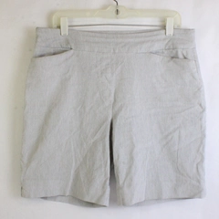 Hilary Radley White/Blue Striped 17Pull-On Bermuda Shorts Women's Size L/G