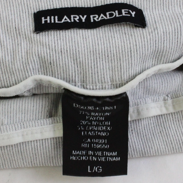 Hilary Radley White/Blue Striped 17Pull-On Bermuda Shorts Women's Size L/G