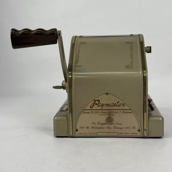 Paymaster Check Writer Vintage Series X-550 with Key And Cover