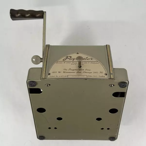Paymaster Check Writer Vintage Series X-550 with Key And Cover