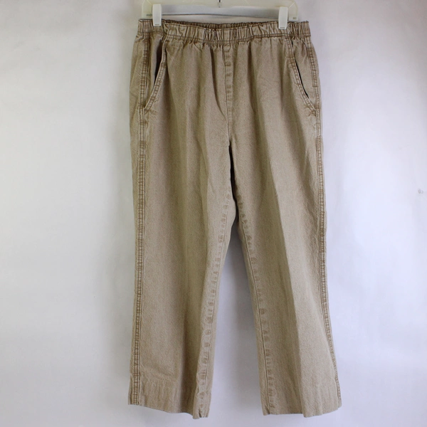 American Sweetheart Tan Pants Adjustable Waist Size Medium (Missing Drawstring)