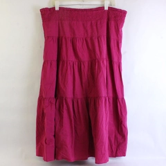 R.Q.T Women's Solid Burgundy Ruffled Cotton Skirt Size Large