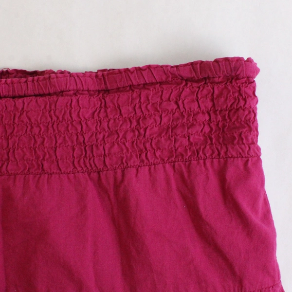 R.Q.T Women's Solid Burgundy Ruffled Cotton Skirt Size Large