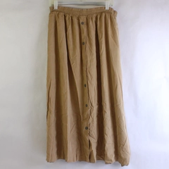 Melrose Womens Beige Button Up Skirt, Size 12 Long 