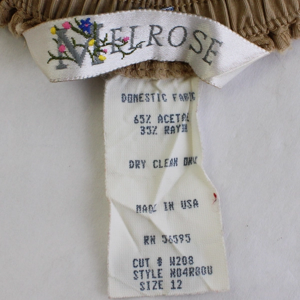 Melrose Womens Beige Button Up Skirt, Size 12 Long 