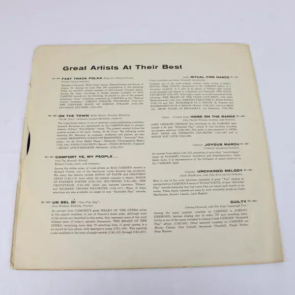 RCA Camden Records Classic 12 Inch Vinyl Album Best Selling Collection