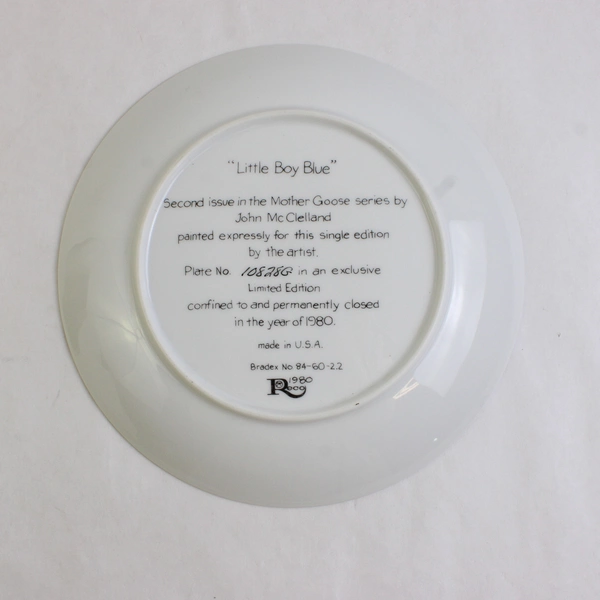 Reco Mother Goose Series 'Little Boy Blue' 1980 Decorative Plate 2nd Issue 8.5"