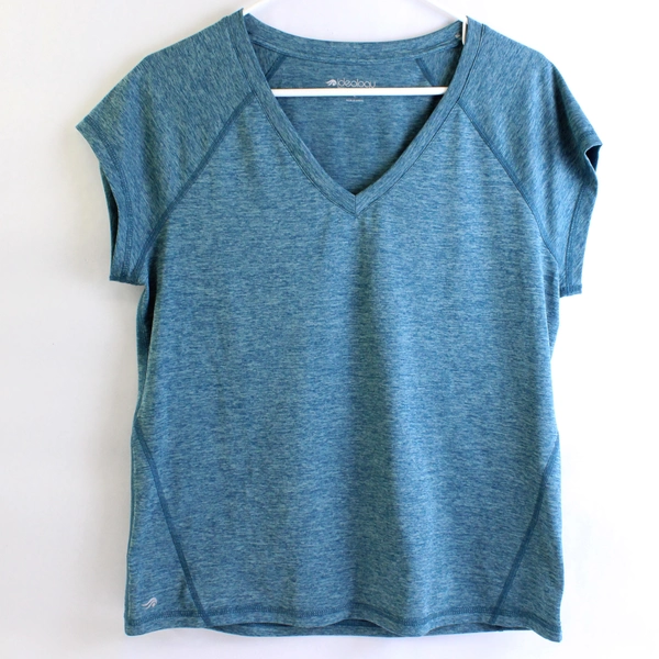 Ideology Believe in the Moment Womens Blue Athletic T-Shirt, Size Large