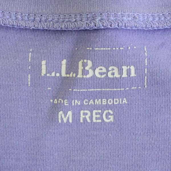 L.L. Bean Purple V Neck T-Shirt Size Medium 3/4 Sleeves