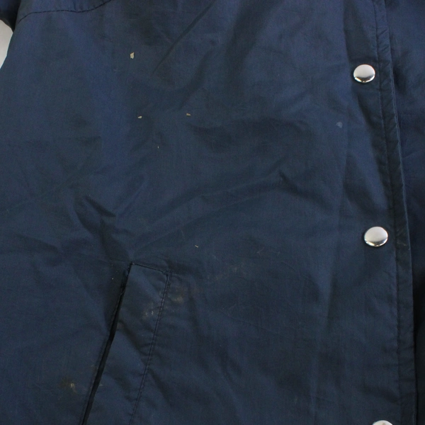 Vintage Montgomery Ward Navy Blue Nylon Button Up Rain Jacket