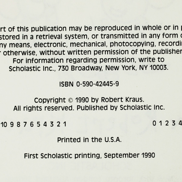 Scholastic Spider's Baby-Sitting Job by Robert Kraus 1990 Paperback