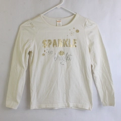 Gymboree Girls Cream White 'Sparkle So Bright' Long Sleeve Shirt, Size 10