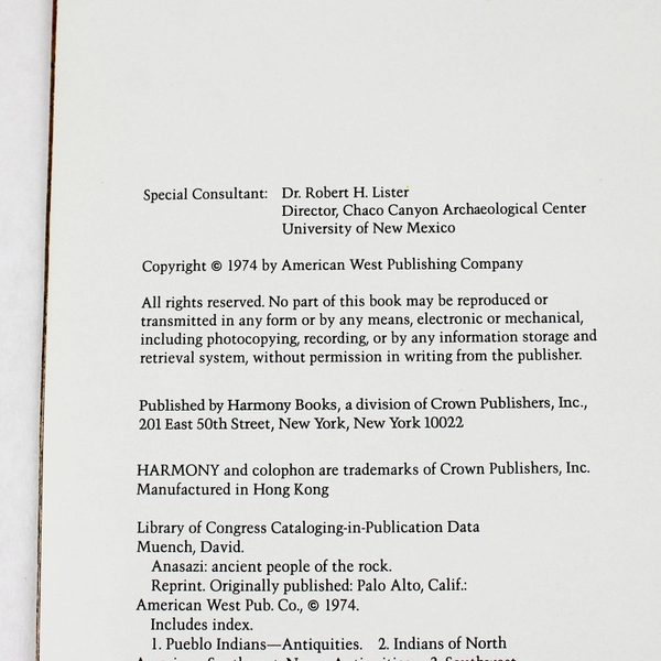 Anasazi Ancient People of the Rock by Donald G Pike 1986 Paperback