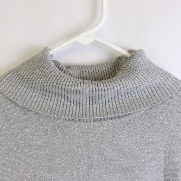 Worthington Gray Sparkly Long Sleeve Women's Turtleneck Size XL
