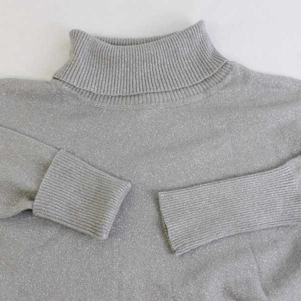Worthington Gray Sparkly Long Sleeve Women's Turtleneck Size XL