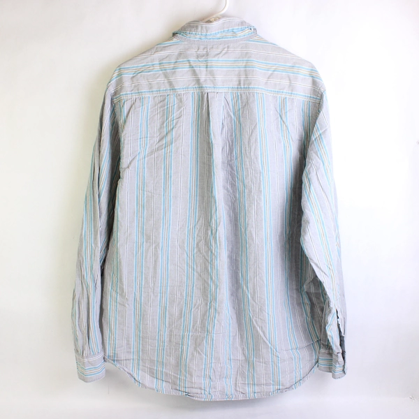 Wranglers Jeans Co Blue Striped Long Sleeve Button Up Shirt Mens Size Large