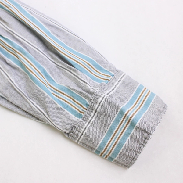 Wranglers Jeans Co Blue Striped Long Sleeve Button Up Shirt Mens Size Large