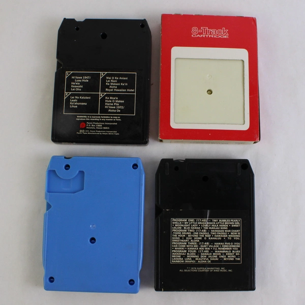 Lot of 4 Vintage 8 Track Tapes Featuring Various Hawaiian Artists 