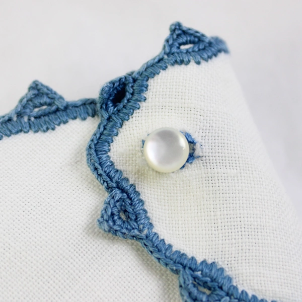 Lot of 5 Vintage Handmade Embroidered Pieces With Crocheted Edging 