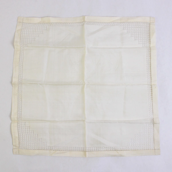 Vintage Hand-Hemmed Off-White Handkerchief 13.5" x 13.5"