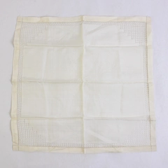 Vintage Hand-Hemmed Off-White Handkerchief 13.5" x 13.5"