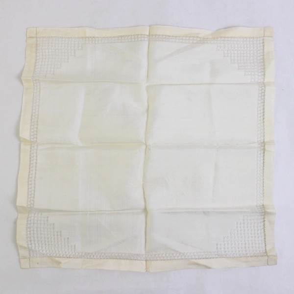 Vintage Hand-Hemmed Off-White Handkerchief 13.5" x 13.5"