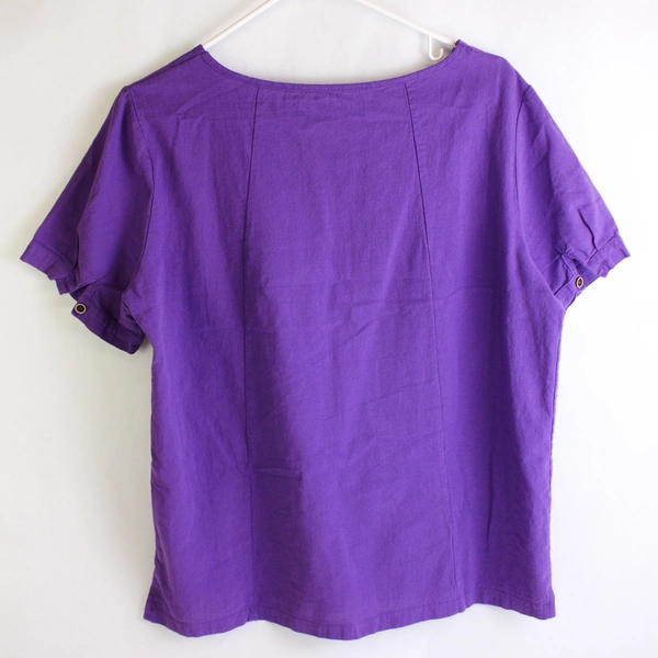 Unbranded Womens Purple Shortsleeve Shirt Dandelion Print Womens Size M