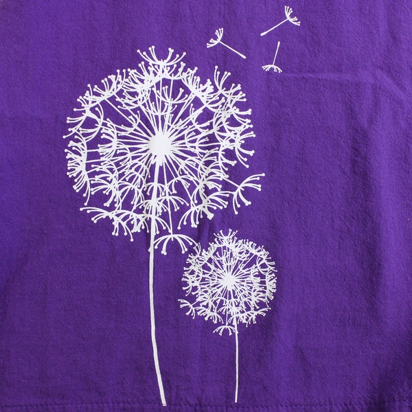 Unbranded Womens Purple Shortsleeve Shirt Dandelion Print Womens Size M