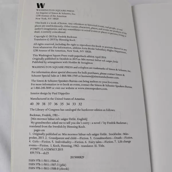 My Grandmother Asked Me To Tell You She's Sorry by Fredrik Backman