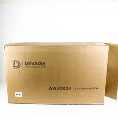 Devaise AWJG026 White 2 Drawer Wood Farmhouse File Cabinet with Lock New