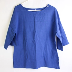 Unbranded Solid Cobalt Blue Color Short Sleeve Shirt Womens Size Medium
