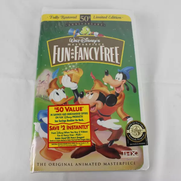 Masterpiece Fun and Fancy Free Walt Disney Vintage Classic Animation VHS