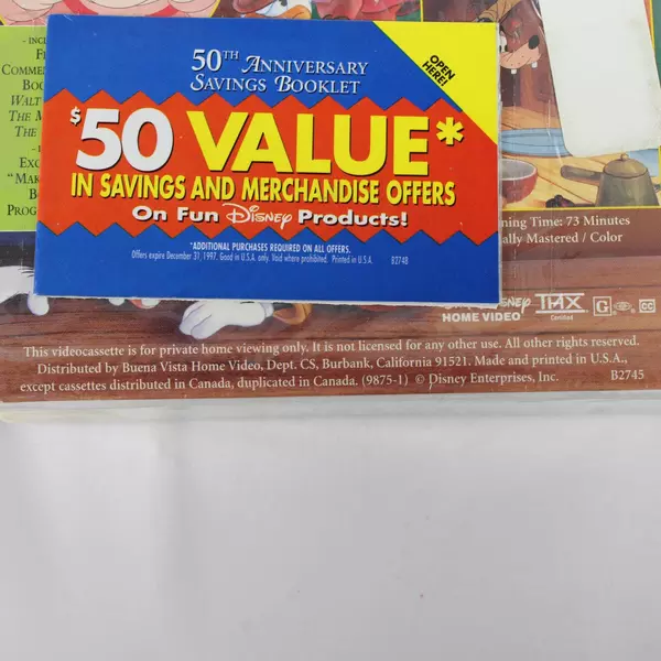 Masterpiece Fun and Fancy Free Walt Disney Vintage Classic Animation VHS