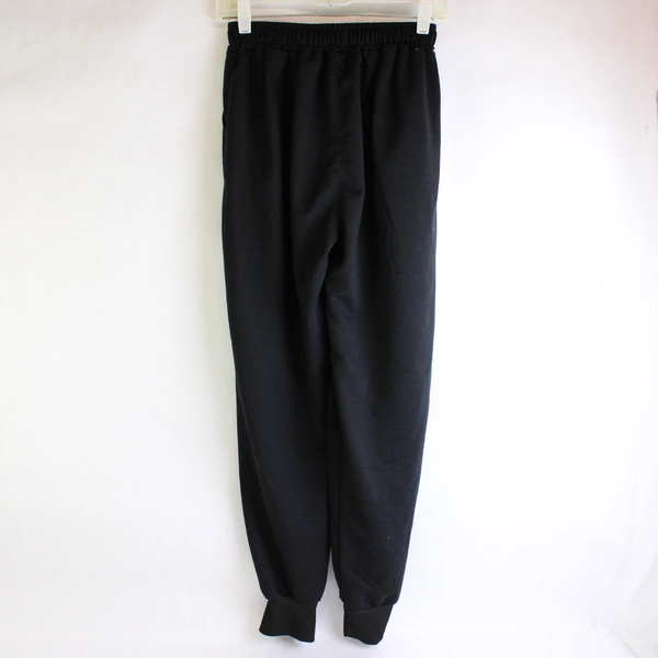 Unbranded Solid Black Color Sweatpants White Butterfly Pattern Womens Size Large