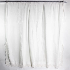 Vintage White Full Size Flat Sheet with Crochet Trim 84" x 96"