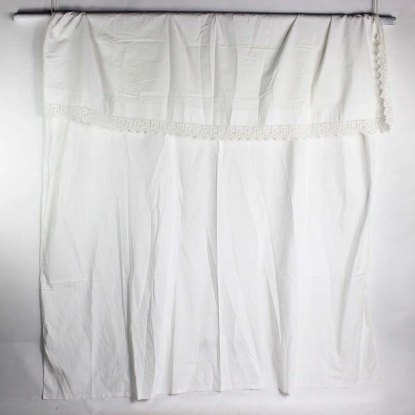 Vintage White Full Size Flat Sheet with Crochet Trim 84" x 96"