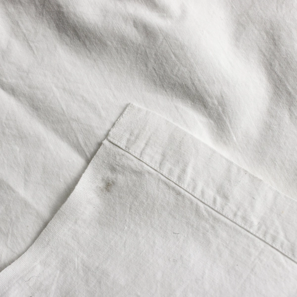 Vintage White Full Size Flat Sheet with Crochet Trim 84" x 96"